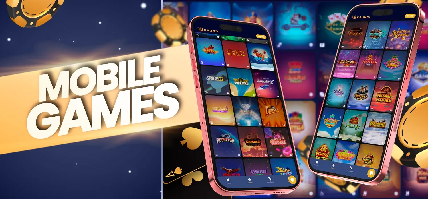 Krundi casino games for playing on your phone.